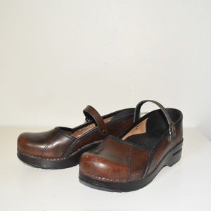 Dansko Brown Mary Jane Clog Shoe